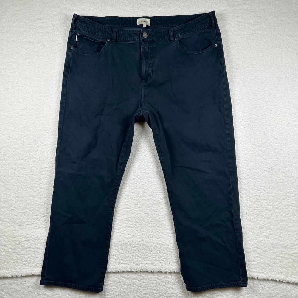 DL1961 Avery Relaxed Straight Jeans Mens Dark Wash Denim 42x28 Black Chinos